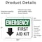 Signmission First Aid Kit, 10 in W x Rectangle, Vinyl Decal OS-2PACK-EM-D-710-L-10326 - alternate 6